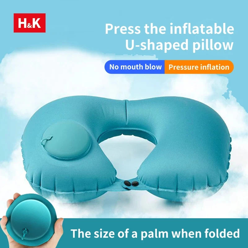 Travel Pillow Inflatable U-Shape Neck Pillow Portable Cervical Orthopedic Protection Airplane Neck Pillows Travel Essentials