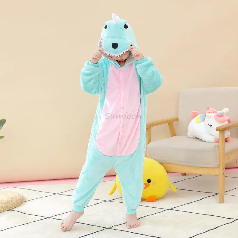 Kigurumi Onesie Kids Unicorn Pajamas For Children Animal Cartoon Blanket Sleepers Baby Costume Winter Boy Girl Licorne Jumspuit