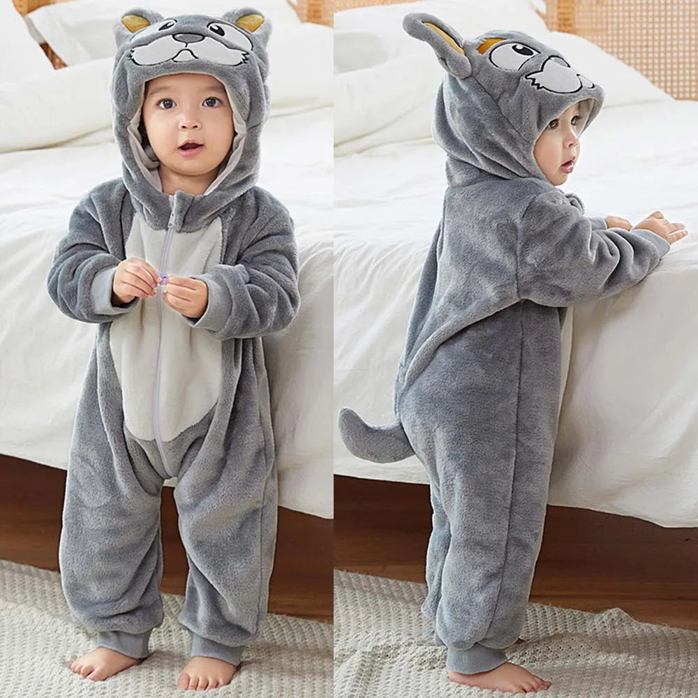 0 to 4 Years Baby Pajamas Winter Cartoon Sleeping Clothes Boys Dinosaur Pijamas Onesies Girls Clothes Toddler Night Bodysuits