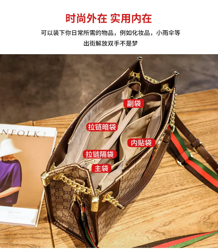 Fashionable Diaper Bag Trendy Crossbody Handbag For Business Women Elegant Leather Classic Designer Paris Style Large Capacity