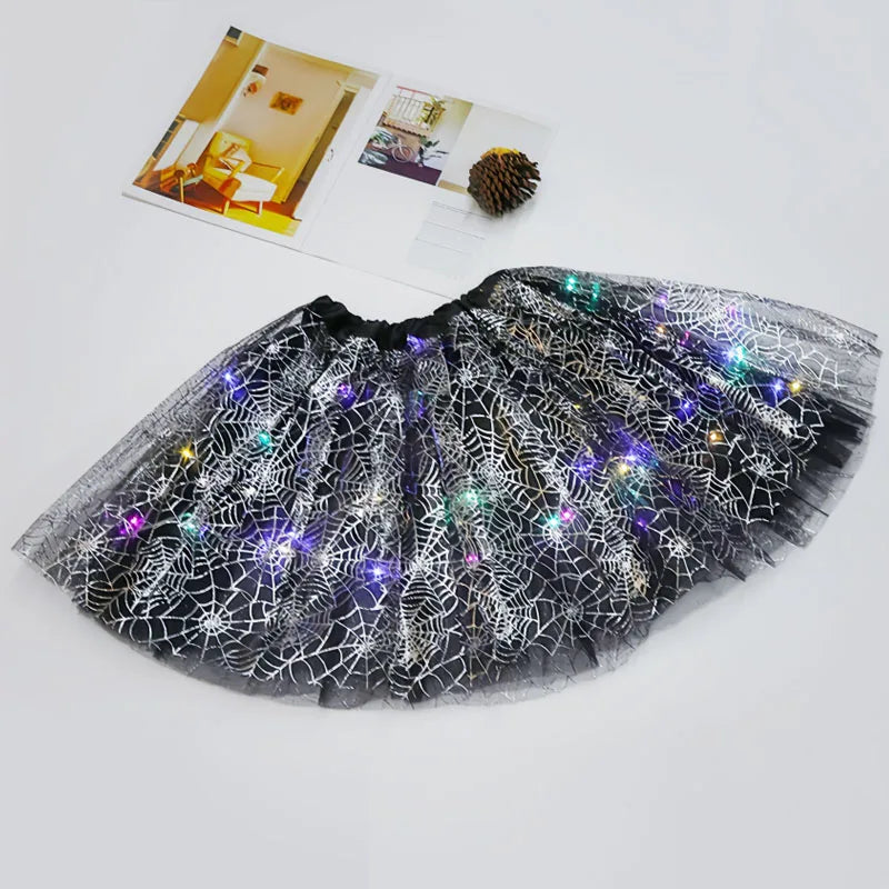 Halloween Costumes for Kids Girls Light Up Witch Hat Tutu Skirt Set 2026 New Year