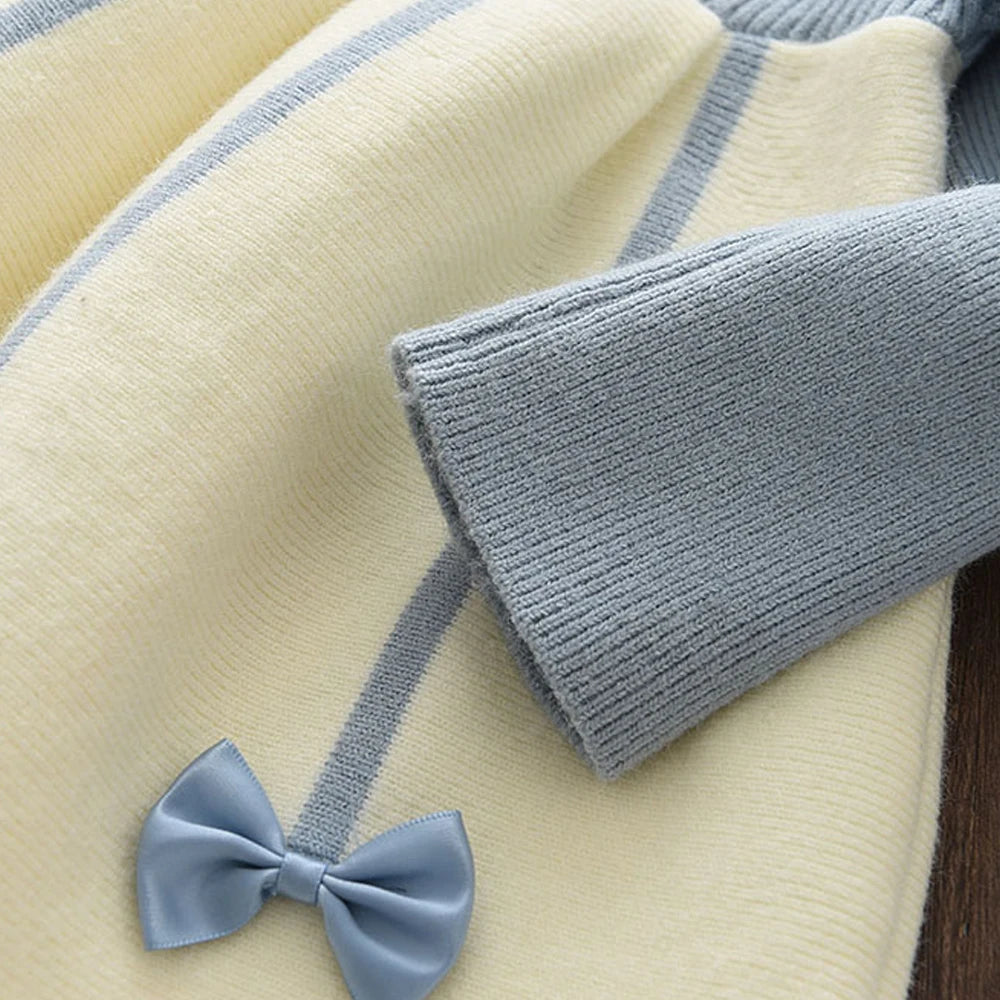Bear Leader Sweet Girl Princess Sweater Dress Autumn Knitted Long Sleeve Clothes Winter Baby Dress Kids Clothes Girls Vestido
