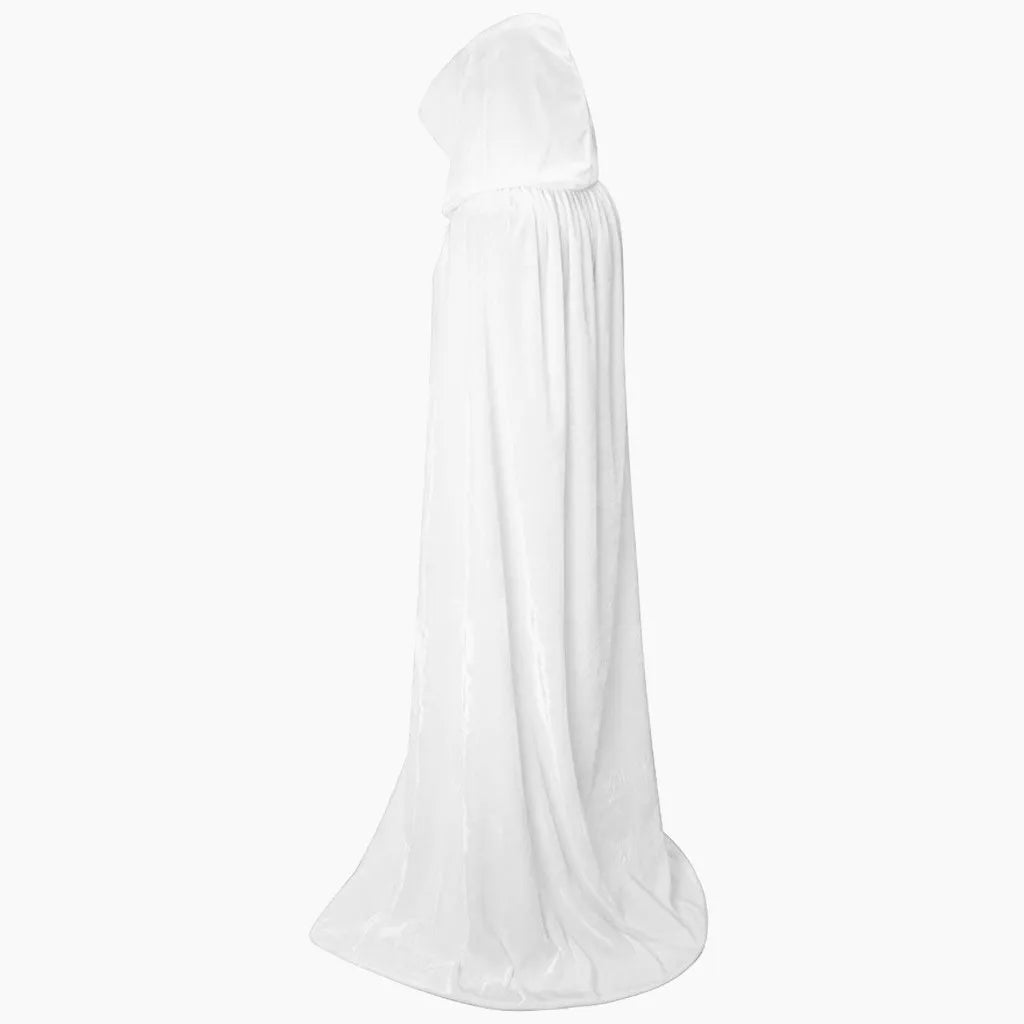 Halloween Costume Unisex Cosplay Death Cape Long Hooded Cloak Wizard Witch Medieval Cape S-Xl Black White Red Coffee Blue