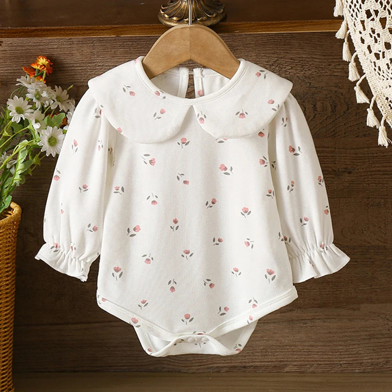 Newborn Romper Chinese Style Ink Painting Newborn Baby Girl Bodysuits +Hat Cotton Girls Jumpsuits Infants Onesie Outfits Clothes