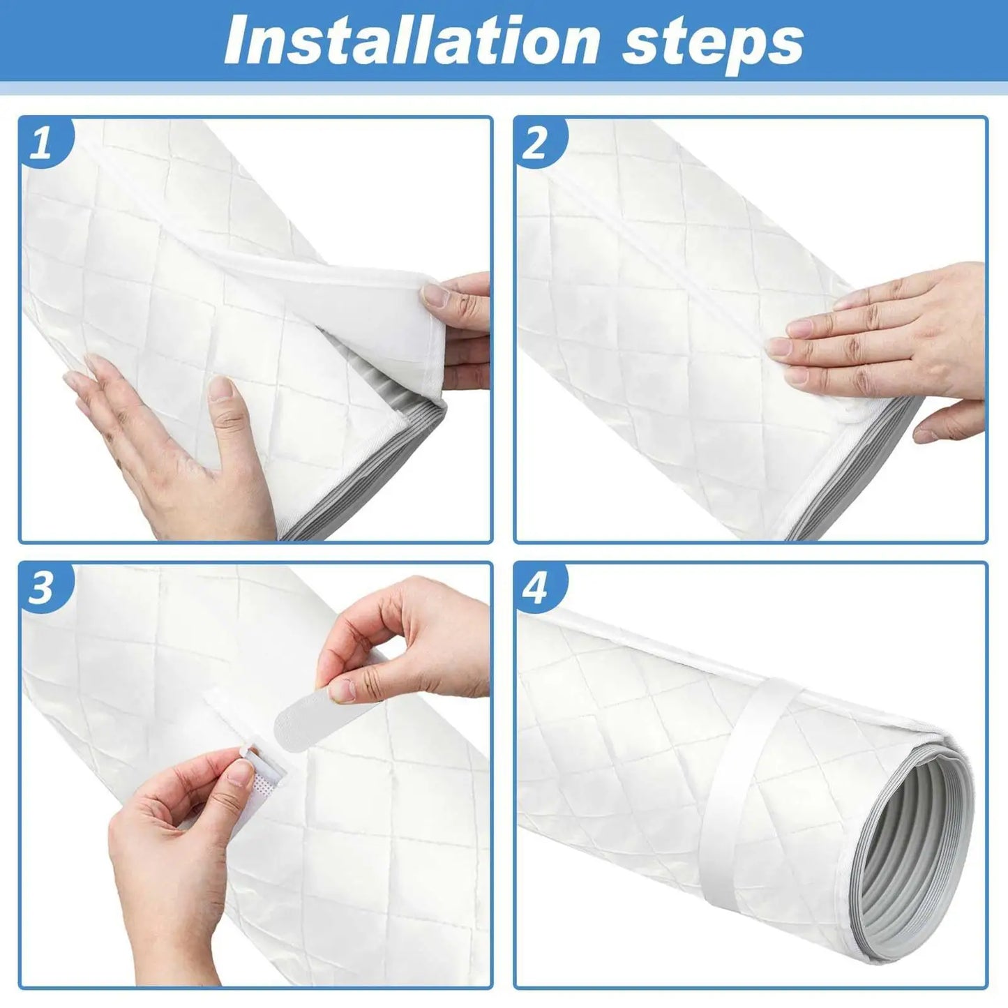 Portable AC Hose Insulation Sleeve Thermal Pipe Sleeve Portable Air Conditioner Hose Cover for 5 & 5.9inch Diameter Home Garage
