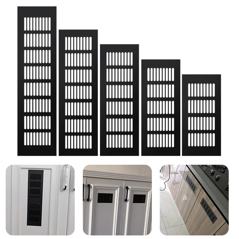 60mm Aluminium Rectangular Cabinet Wardrobe Air Vent Grille Ventilation Cover