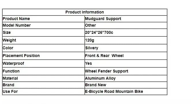 Mountain Bike Fender Support 20Inch 24Inch 26Inch 700C Mudguard Bracket Support Stainless Steel Material Accesorios Bicicleta