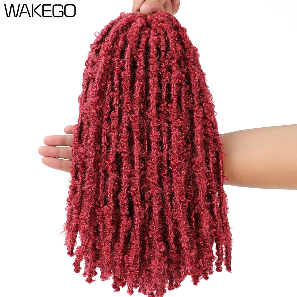 Wakego Butterfly Locs Crochet Hair 14 18 24 Inch Fausse Locks Crochet Butterfly Extensions Pre-looped Soft Locs Synthetic Braid