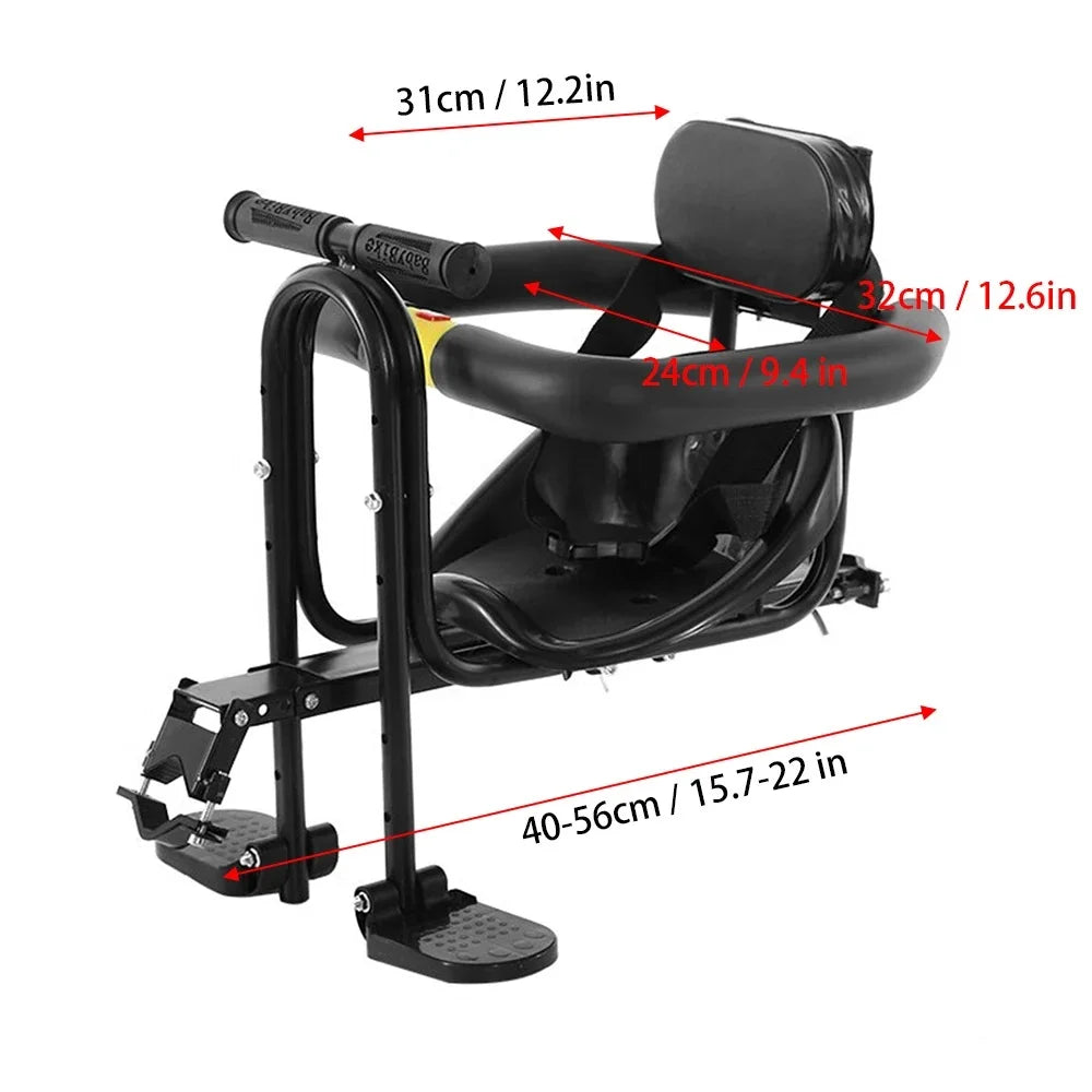 Front Bicycle Seat Child Safety Child Saddle with Pedals
