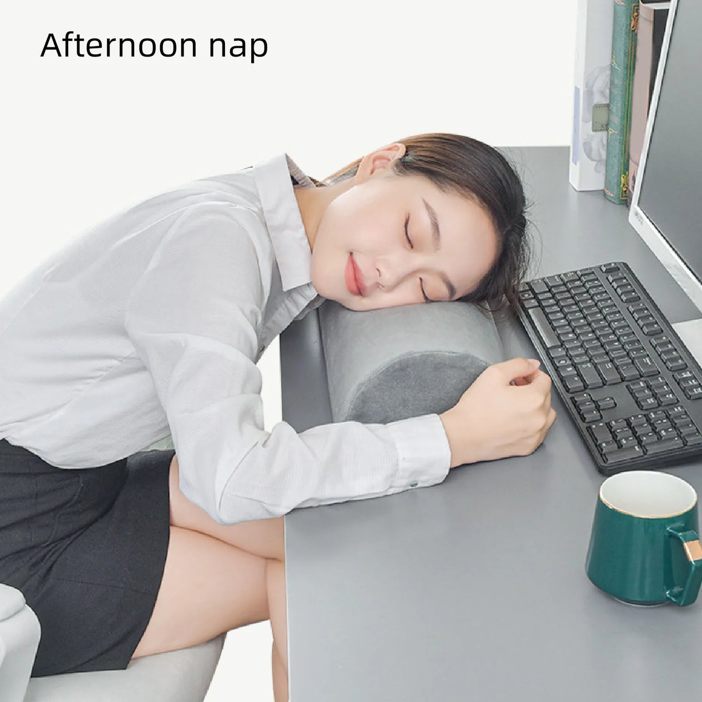 Half Roll Cushion Half Moon Pillow Memory Foam Ergonomic Waist Neck Leg Pillow for Sleeping