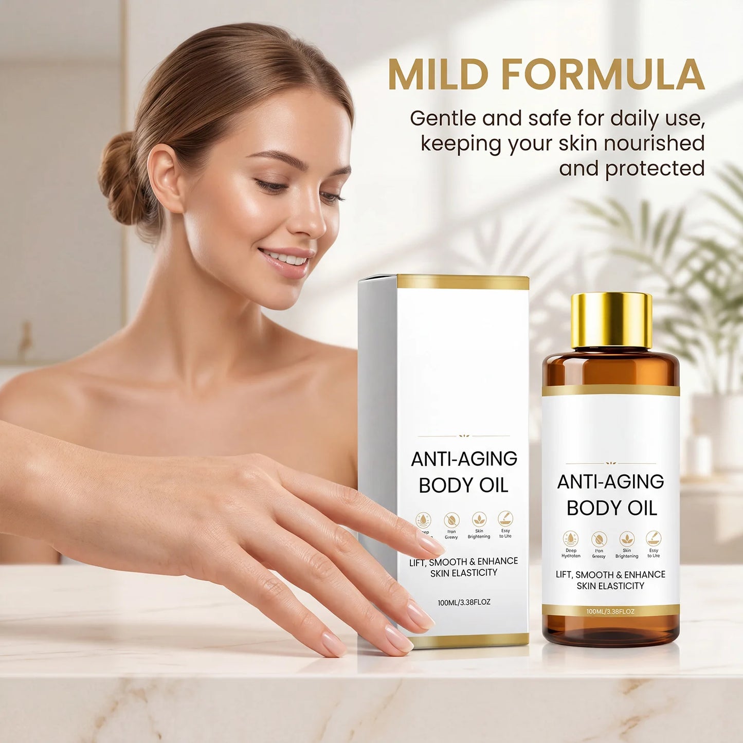 Firming Lifting Body Massage Oil Deep Hydrating Skin Firming Oil Non Sticky for Dry Rough Skin Brightening Body Care Oil