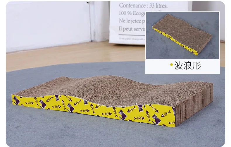 Pet Cat Scratching Corrugated Board Grinding Claw Plate+Catnip Paper Pad Climbing Frame Scraper Mat Cat Cardboard Cat Toys