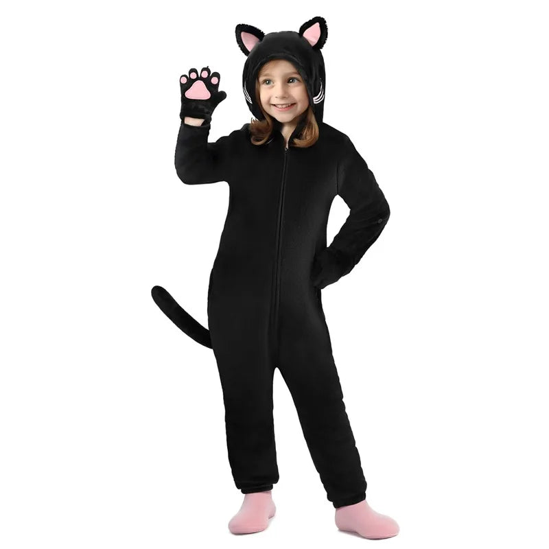 Baby Girl Clothes Kigurumi Children Unicorn Pajamas Winter Animal Cartoon Sleepers Stitch Cat Onesie Kids Costumes Jumpsuit
