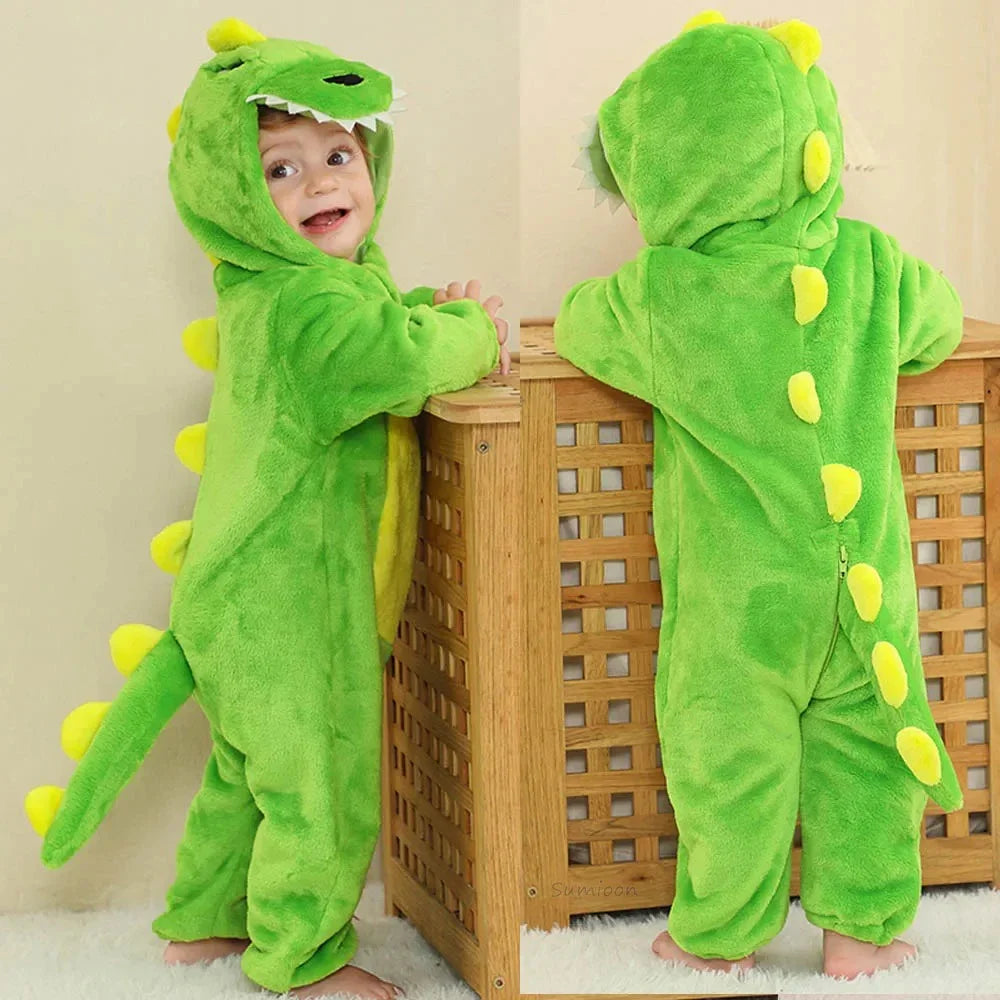 Newborn Baby Deer Animal Cartoon Romper Clothes Girls Pajamas Long Sleeve Hooded Onesies Infant Boys Costumes For Christmas