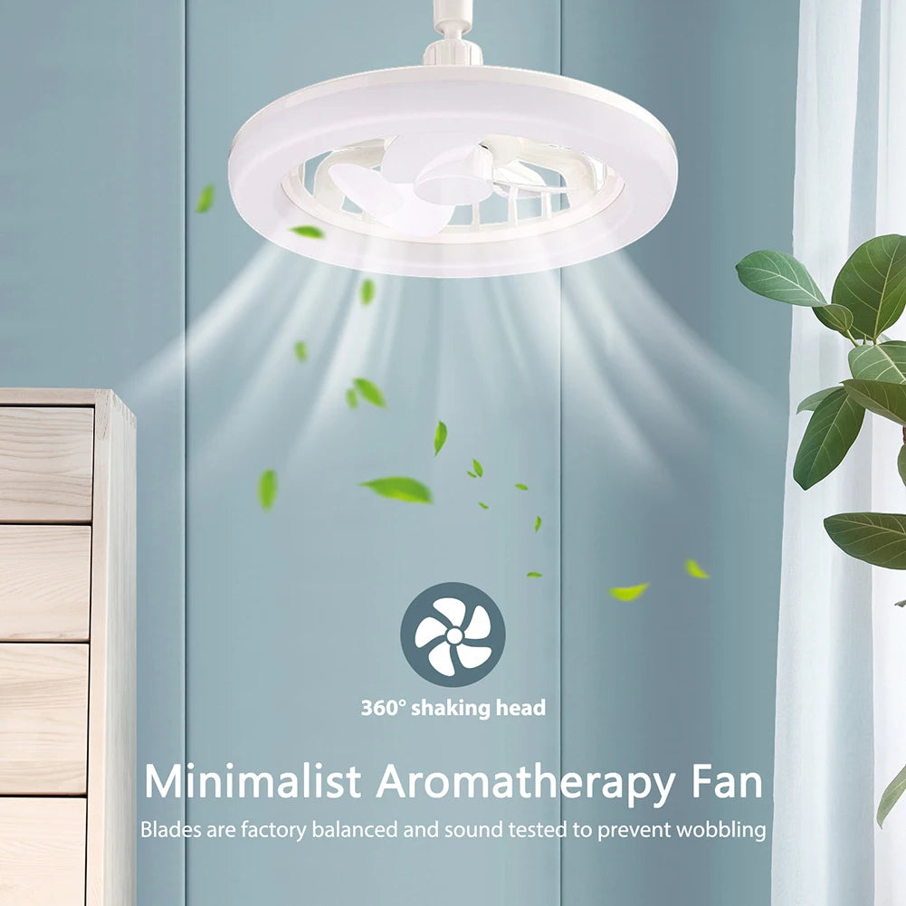 Ceiling Fans with Lights and Remote Socket Ceiling Fan Light Screw in E27 LED Bulb Fan Dimmable LED Fan Light for Bedroom