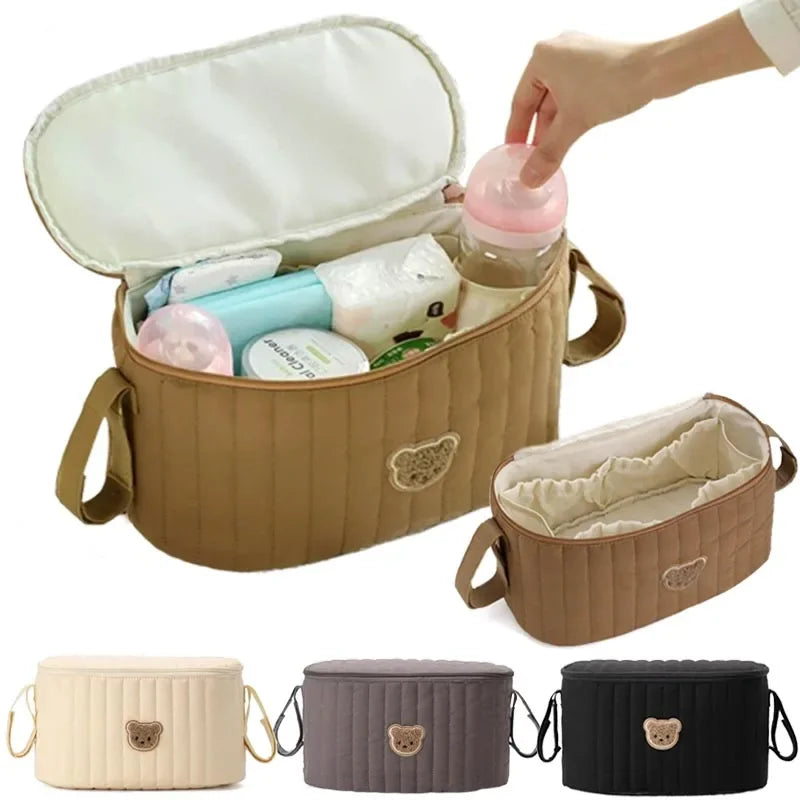 Baby Stroller Hanging Bag Bottle and Cup Storage Organizer Car Seat Bag Portable Multifunctional Diaper Bag