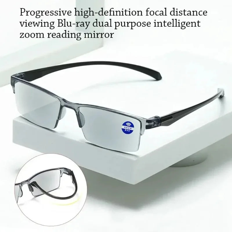 1pcs Ultralight Smart Automatic Zoom Reading Glasses Anti Blue Ray Eyeglasses Autofocus Presbyopia Eyewear