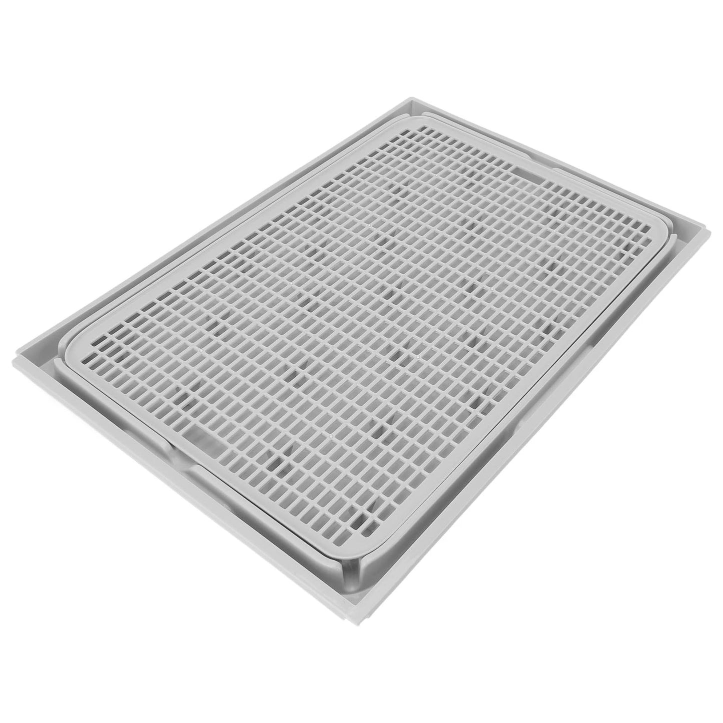 Cat Litter Mat Plastic Double Layer Washable Cat Litter Box Anti Slip Bottom 41x28cm Spacious Cat Litter Catcher Mat