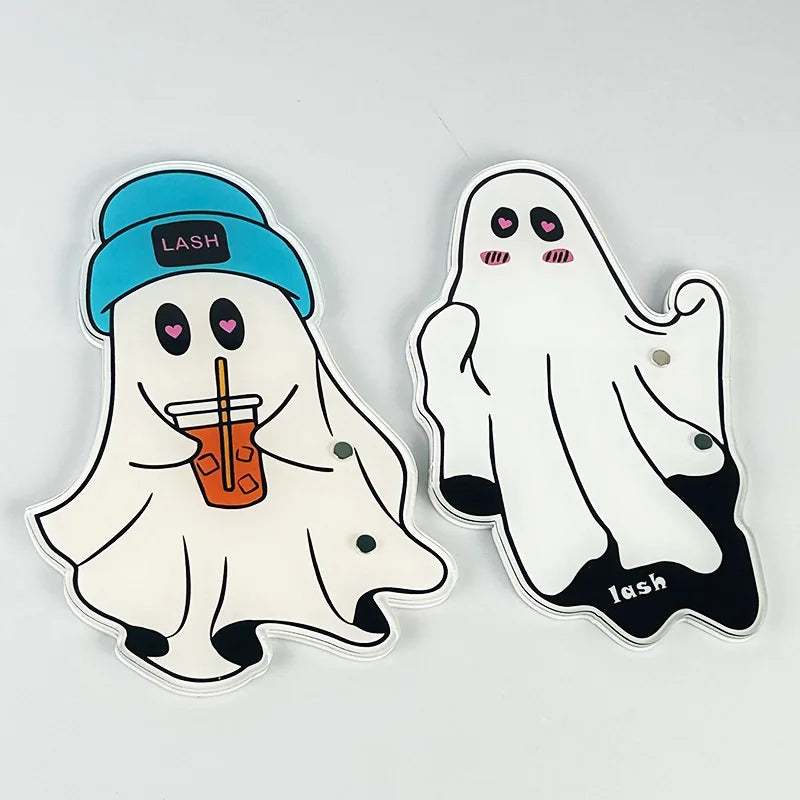 Halloween Ghost Pumpkin Head Acrylic Pallet Grafted Eyelash Show Board Hand Plate Lash Holder Eyelash Extension Pallet