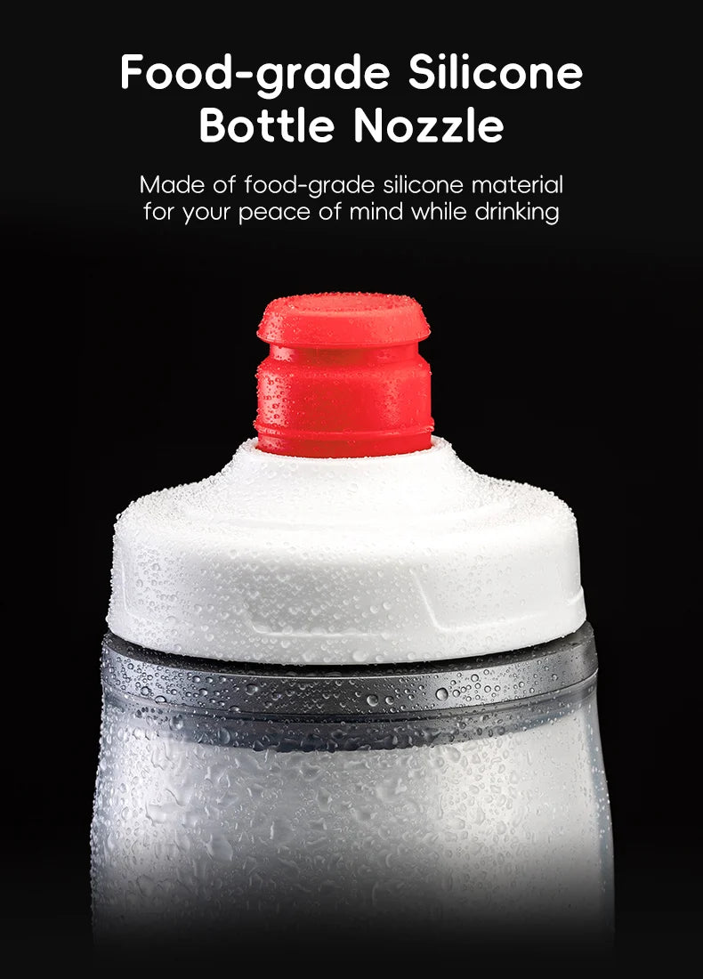 ROCKBROS 620ml Cycling Water Bottle Cold Water Insulated Thermal Silicone Bottle Outdoor Sports MTB Road Bike Bicycle Bottle