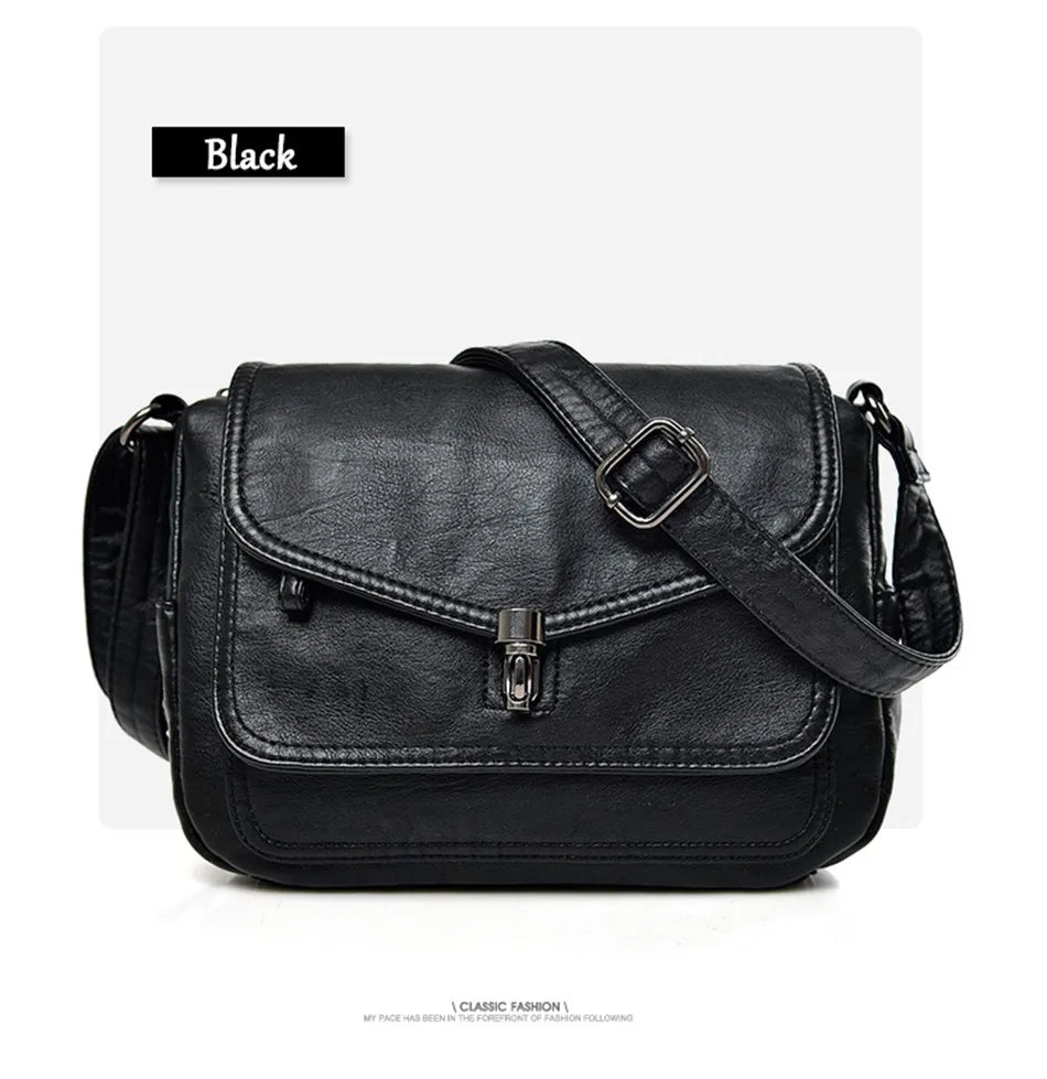 Vintage Soft Leather Women's Crossbody Bag Luxury Designer Handbag Small 2024 Sac a Femme Femmels' Shoulder Bags