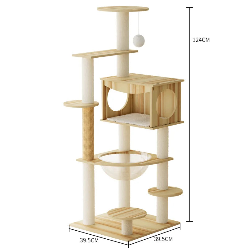Cat climbing frame, cat villa, cat nest, cat scratching board, cat tree, pet cat toy, pet spacecraft, universal for all seasons