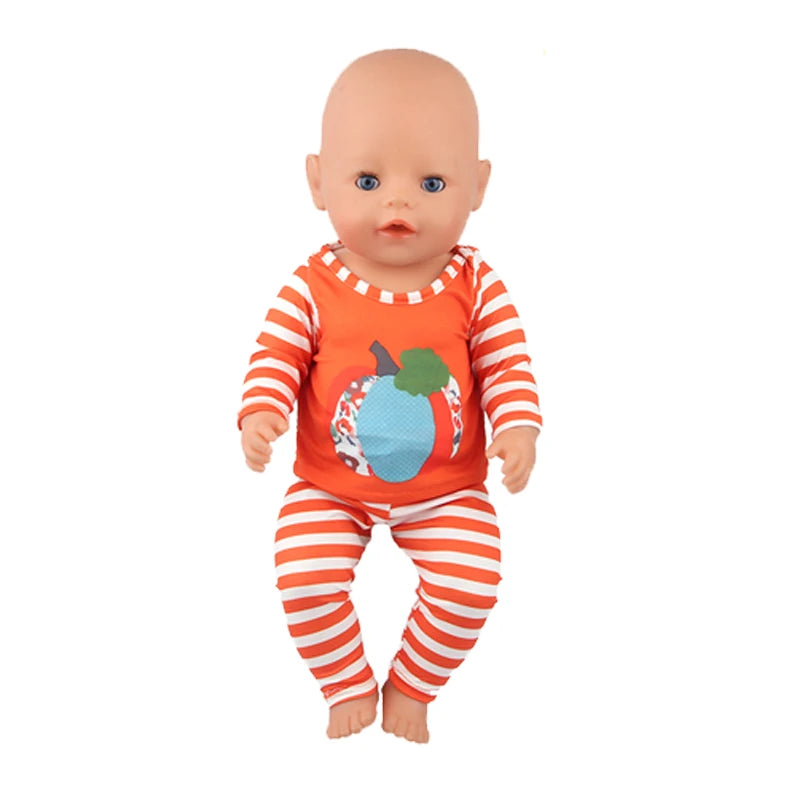 Halloween Doll Clothes Festival Pumpkin, Skeleton Costumes For 18 Inch American&43cm Baby New Born,OG,Life Girl Doll Accessories
