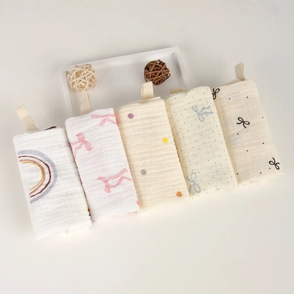 High Quality 4-Layer Pure Cotton Baby Cotton Washcloth Absorbent Soft Square Towels Baby Towels Gauze Cotton Newborn Burp Cloth
