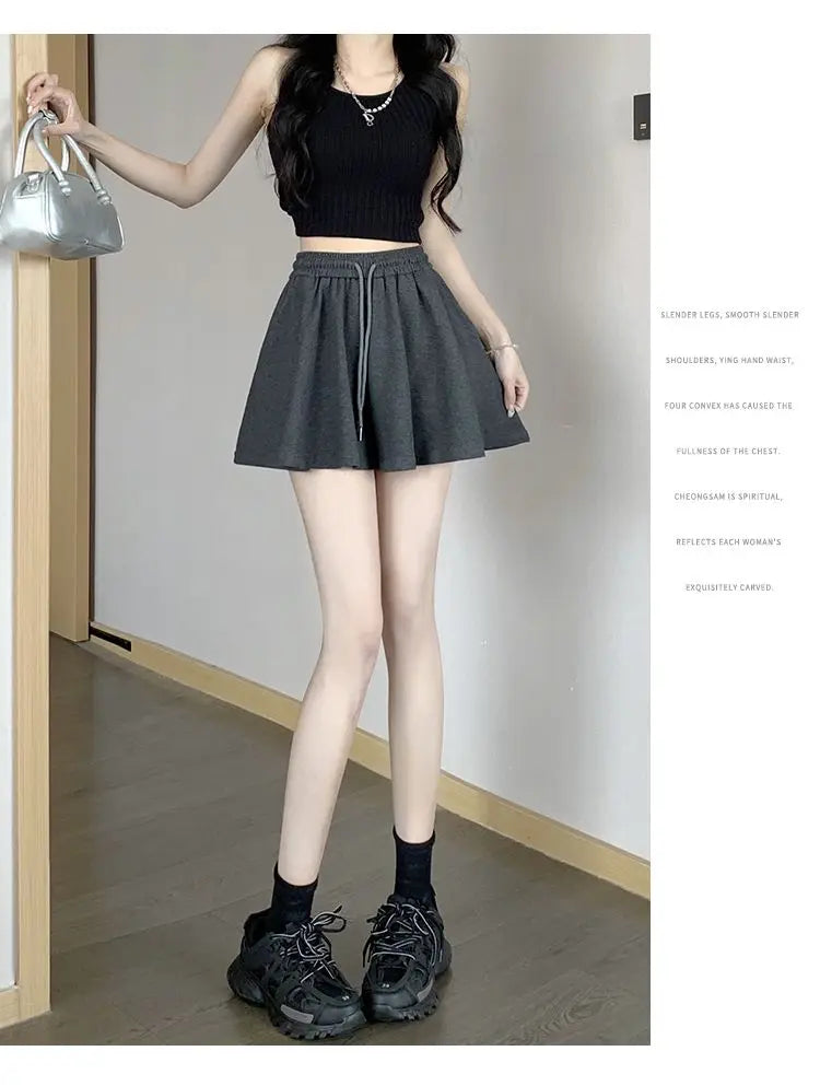 2026 High Waist Wide Leg Sports Shorts Women's Summer New Loose Fit A-Line Shorts Casual Versatile Comfortable Short Pants