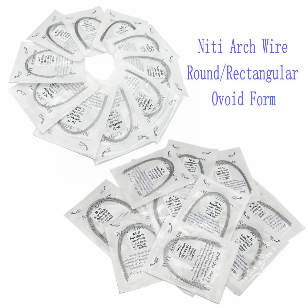 10pcs/pack Orthodontic Dental Super Elastic Oval Form Niti Round/Rectangular Arch Wires Dental Niti Arch Wire Dentist Product