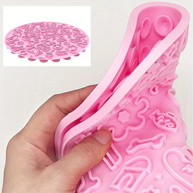 Pet Feeding Mat Silicone Dog Licking Pad Square Dogie Feeding Training Pad for Dry-wet Food Dog Feeder Pet Mat Water Feeding Mat