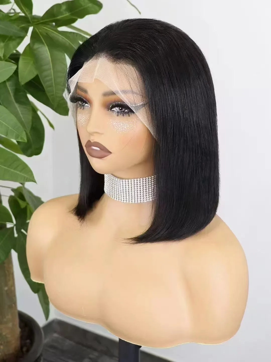 Straight Wigs 350% Density Thick Double Drawn 12A Human Hair 13x4 Lace Front Human Hair Wig for Black Women 10-16 Inches
