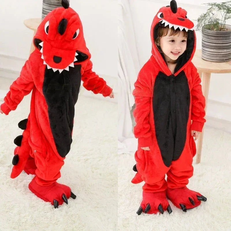 Baby Girl Clothes Kigurumi Children Unicorn Pajamas Winter Animal Cartoon Sleepers Stitch Cat Onesie Kids Costumes Jumpsuit