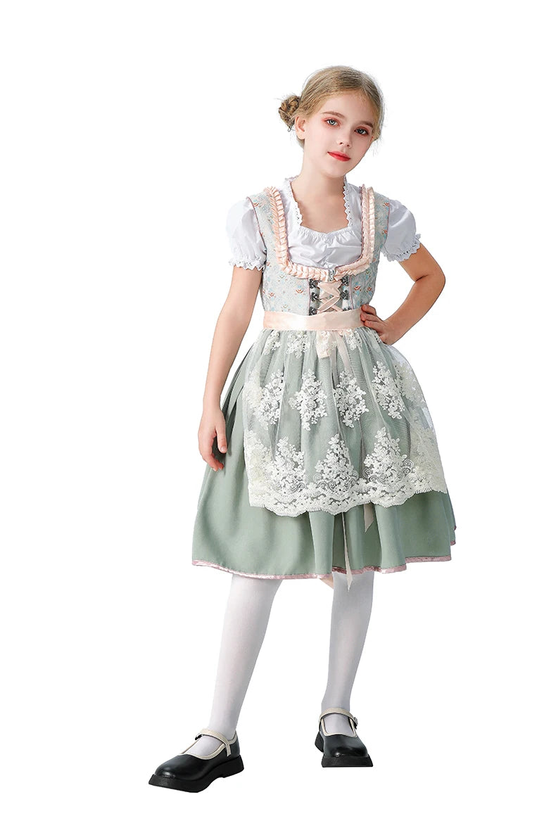 Girls Halloween Costume Bavaria Children's Clothing German Oktoberfest Munich Farm Pastoral Dress Flower Girl Outfit