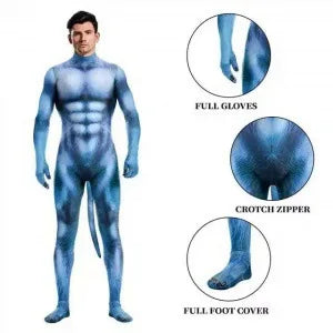 Halloween Costume  Adult Mens Wild Animal Cosplay Costume Full Cover 3D Print Beast Petsuit Jumpsuit Bodysuit Tail