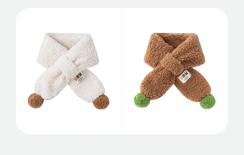Mini Bala Skin-Friendly Scarf for Boys and Girls New in Winter Warm Cold-Protected Scarf for Babies for Outing Furry