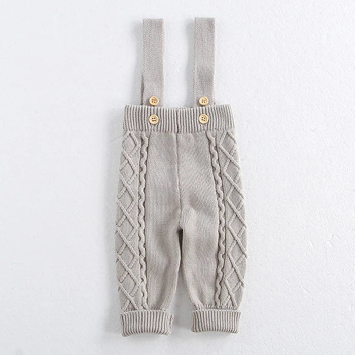 2024 New Autumn Winter Children Knitted Clothes Suit Long Sleeved Knitted Pullover+Jumpsuit Newborn Baby Boys Girls Clothing Set