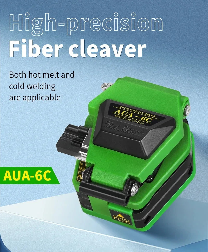 AUA-6C Fiber Cleaver FTTH Cable Fiber Optic Cutting Knife Tools Cutter Three-in-one Clamp Slot 16 Surface Blade