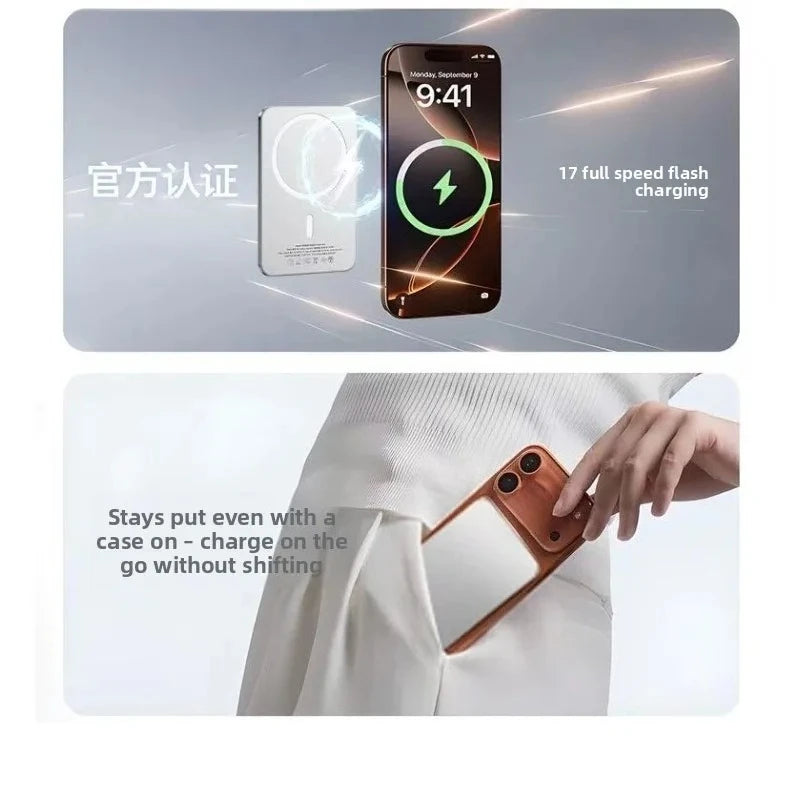 2026 Latest 6mm mini Ultra-Thin 10000mAh Wireless Magnetic Power Bank Type-C 20W Ultra-Fast Power Bank Portable Charger