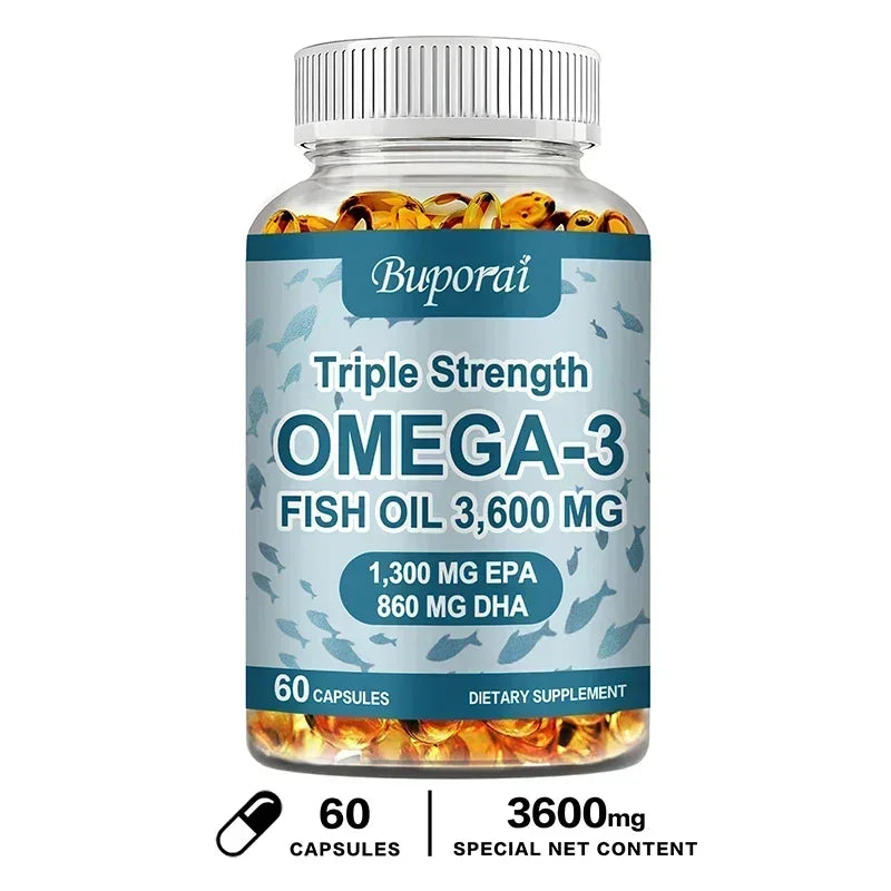 Omega-3 Fish Oil Supplement - Rich in EPA+DHA, Supports Joint, Brain and Eye Health, Enhances Immune Function, and  Antioxidant