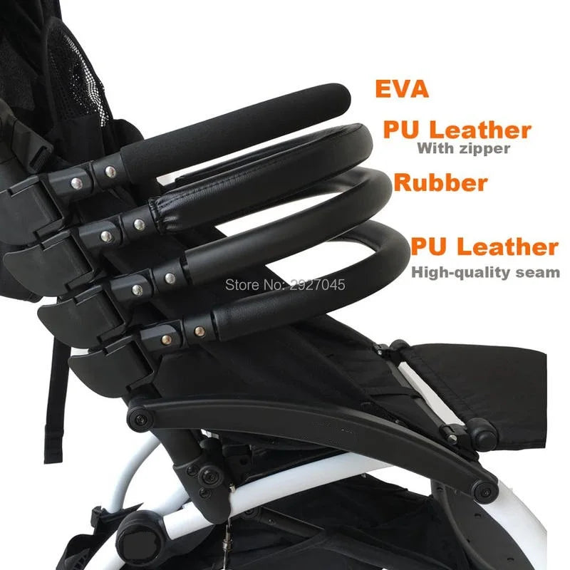 MomTan® Baby Stroller Accessories Armrest PU Leather Bumper Bar Handrail Extend Footboard Compatible with Babyzen YOYO 2  YOYO 3