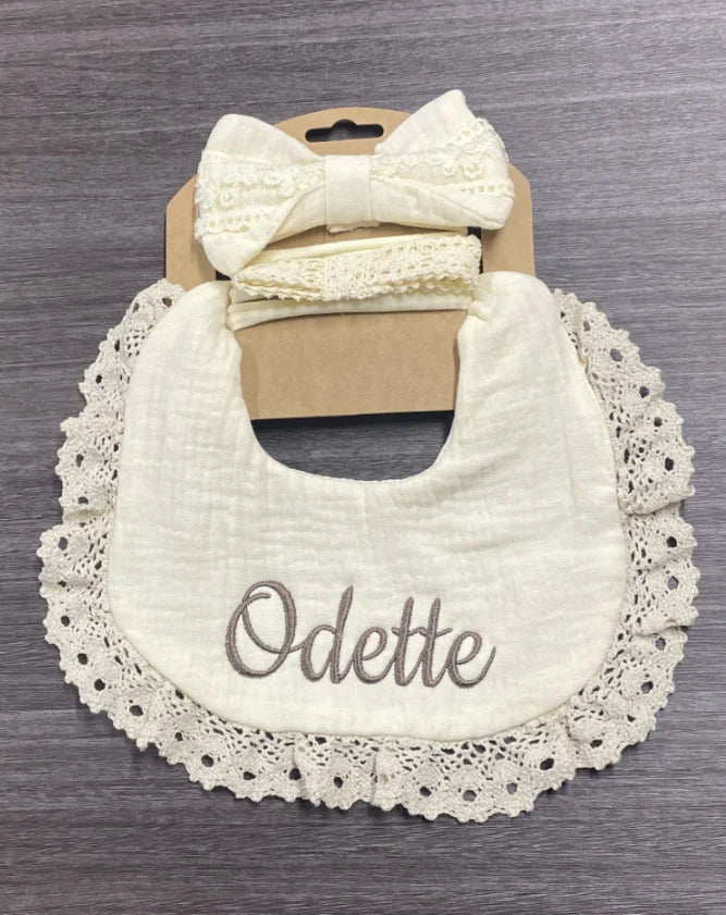 Personalized embroidered baby bib, baby pure cotton gauze bib, mouth in water, baby anti spitting, newborn bib, men's and women'