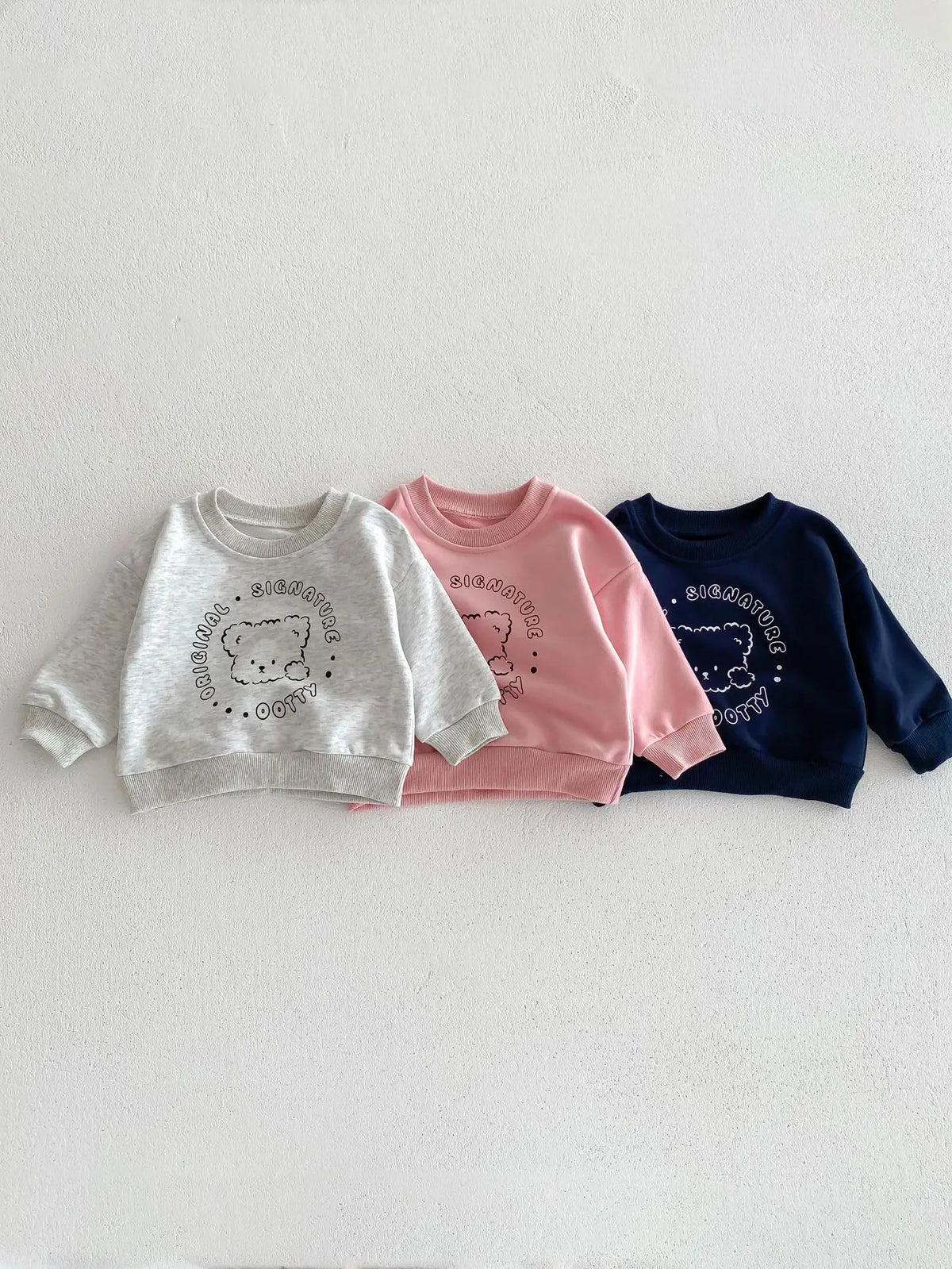 Spring New Baby Clothing Set, Korean Style Cute Bear Two-Piece Outfit for Kids, Long Sleeve Top & Pants Set