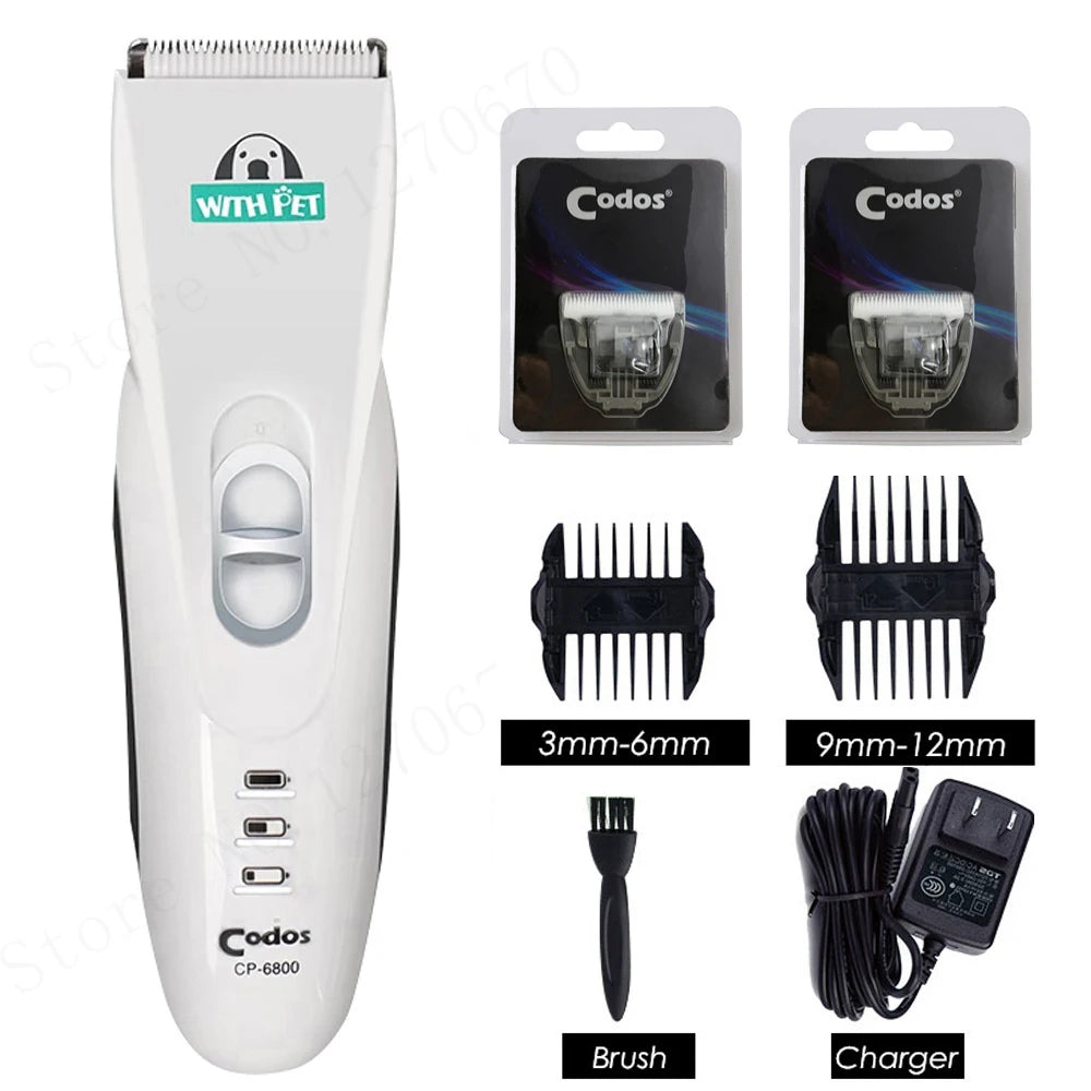 Codos CP-6800 Professional Dog Hair Trimmer Rechargeable Electric Pet Clipper Cat Grooming Shaver Cutter Animals Haircut Machine