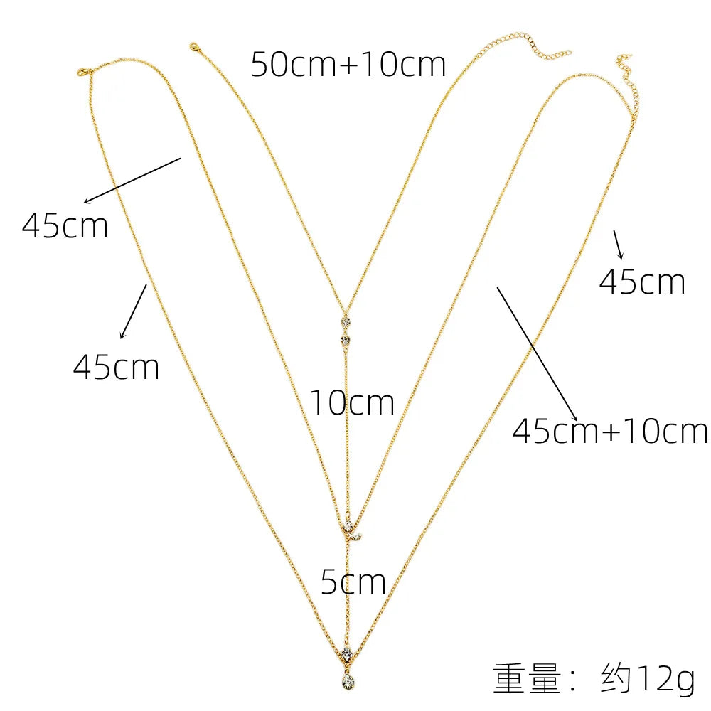 New Simple Summer Sexy Body Bikini Chest Chain Harness Chain Jewelry Charm Body Necklaces Chain For Women Fashion Jewelry Gift