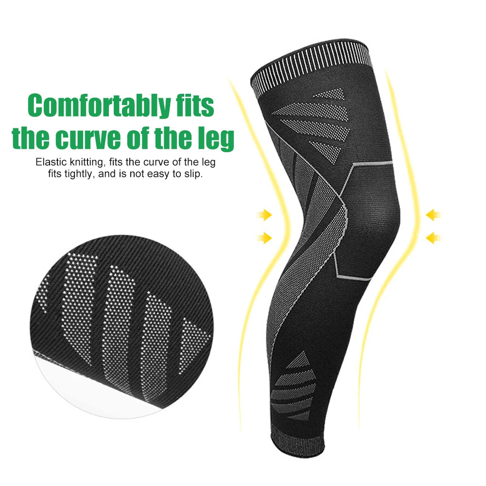 1Pair Full Leg Sleeve Long Compression Knee Brace Protect Leg for Men Women for Basketball Arthritis Cycling Sport Football