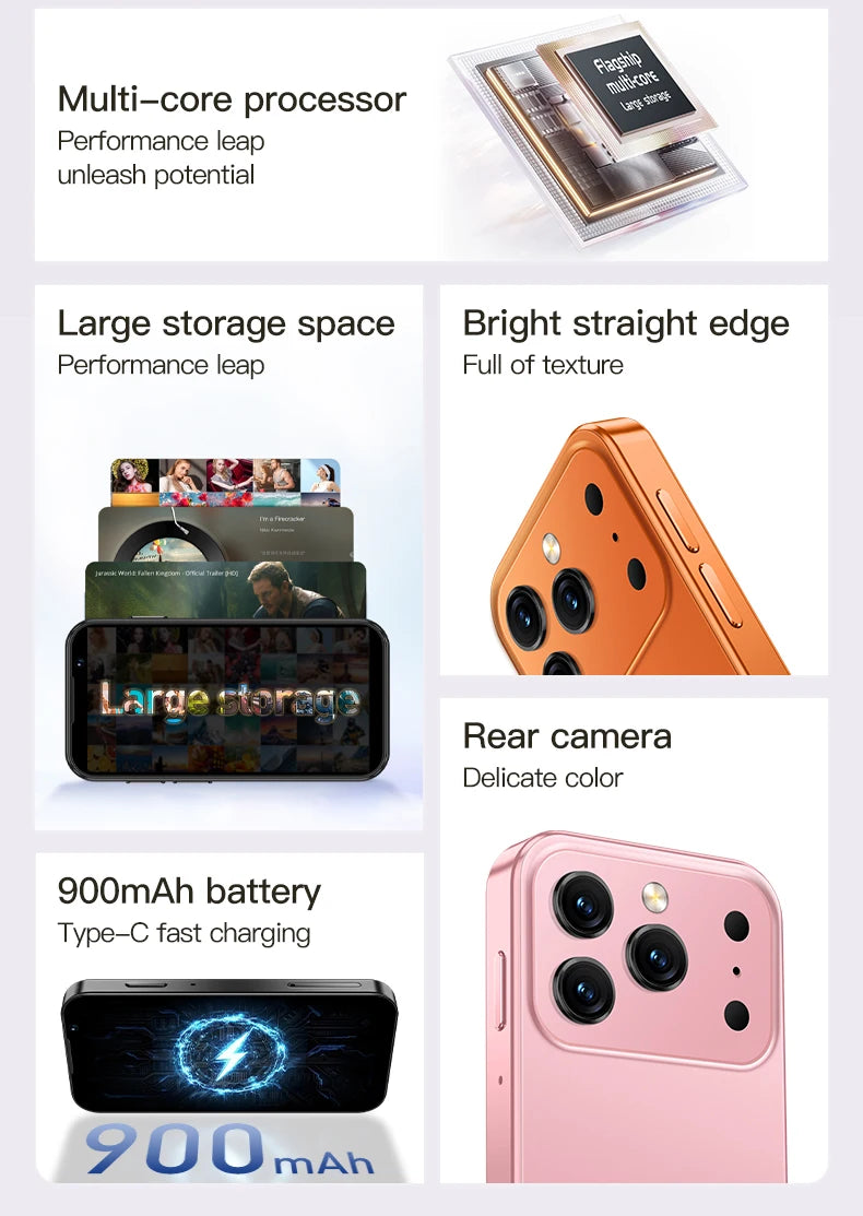 SOYES i17 Mini Smartphone 3.0" Screen 2GB RAM 16GB ROM Dual SIM Standby Dual Camera Android 9.0 Small Mobile Phone