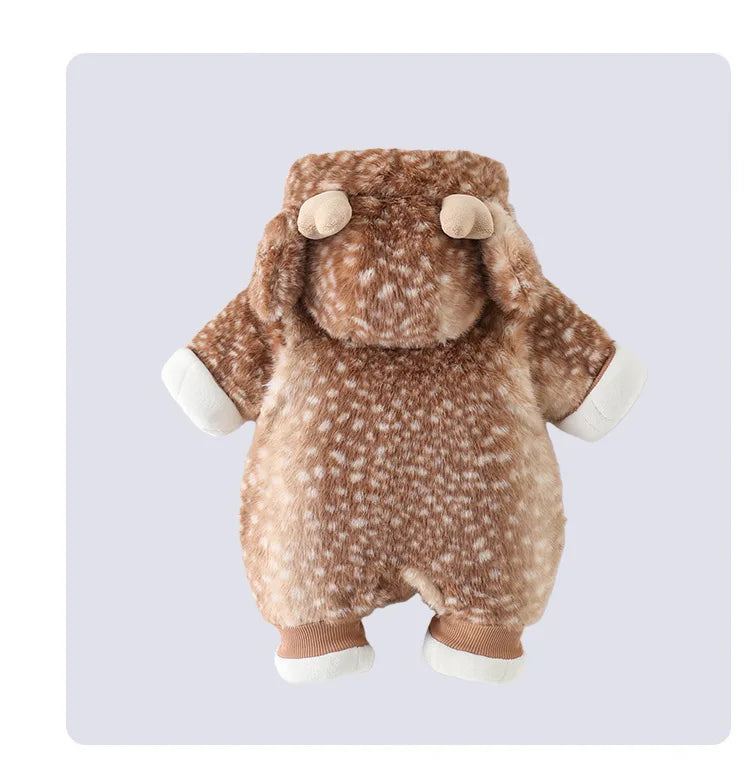 IYEAL  Baby Winter Thick Fleece Jumpsuit Christmas And New Year Jumpsuit Baby Super Cute Cotton Coat Outdoor Warm Jacket