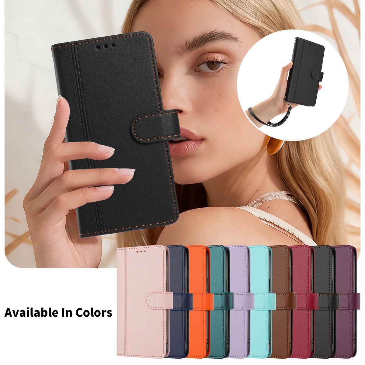 PU Leather Flip Phone Case For Oneplus 8T 9R 10T 11R 12R 13R 15T Holder 9 Card Slots Wallet Cover For Oneplus 13 12 11 10 9 Pro
