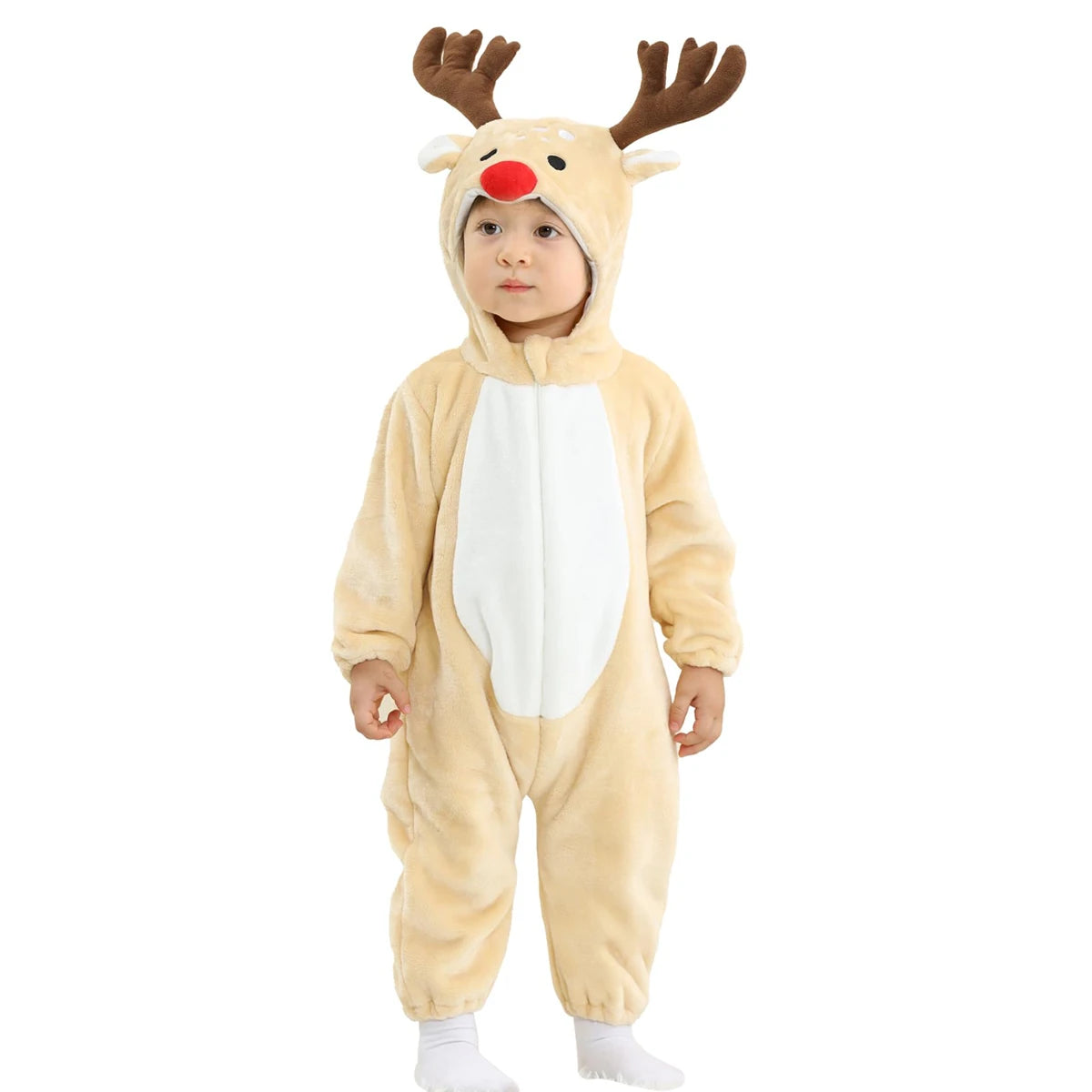 Baby Rompers Boy Winter Clothes Christmas Deer Costume Toddler Flannel Cosplay Overall Infant Girls Boys Jumpsuit 0-5 Years